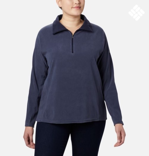 Women's Columbia Glacial IV 1/2 Zip Sweatshirts Navy | Plus Size CA-TL8A5